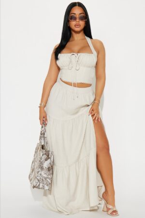 Conjunto Campiña: Top Corset Halter y Falda Larga