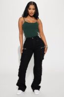 Jeans Cargo Elasticados con Detalles Metálicos