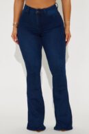 Jeans de Campana Cintura Alta - Lavado Medio