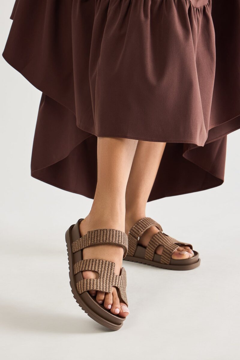 Sandalias Planas con Correas de Rafia - Rosa - Image 6