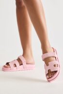 Sandalias Planas con Correas de Rafia - Rosa