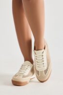 Zapatillas Deportivas Tejidas Bajas - Beige