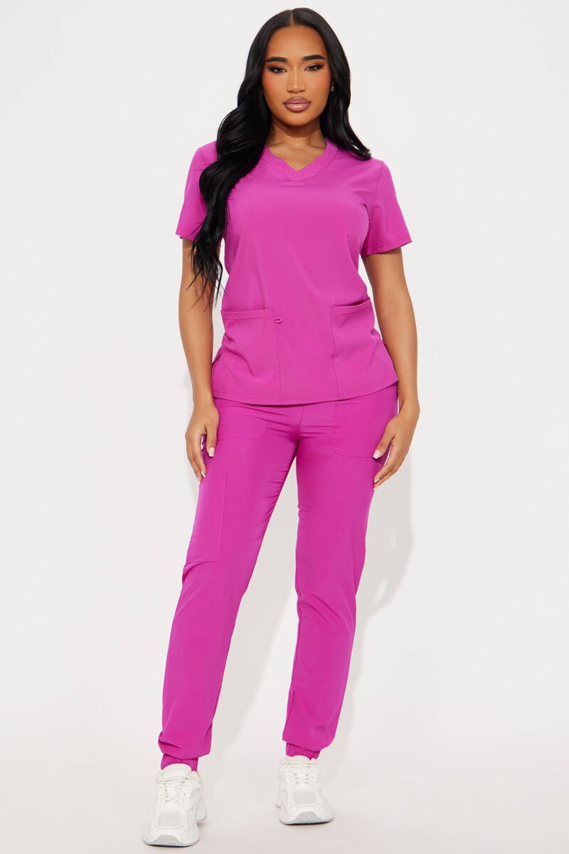 Uniforme Médico Elástico de 4 Vías con Bolsillos Cargo - Negro - Image 7
