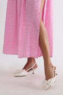 Zapatos de Tacón Bajo con Lazo de Satén y Tobillera