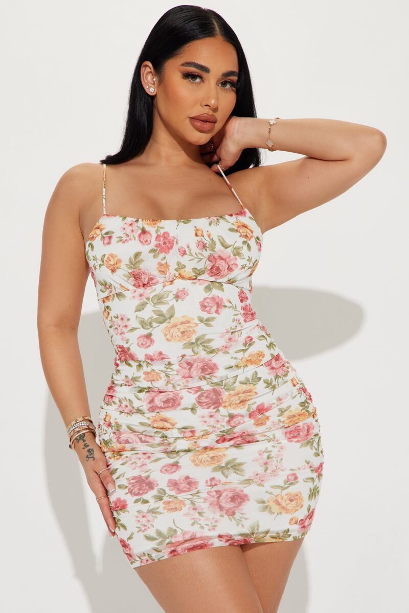 Mini Vestido de Malla con Estampado Floral - Image 13