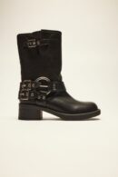 Botines con Hebilla y Tacón Cuadrado