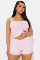 Conjunto Short y Top Texturado Baby Doll - Blanco