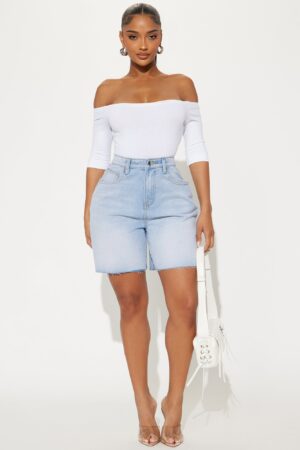 Shorts de Denim Cortados de Tiro Alto