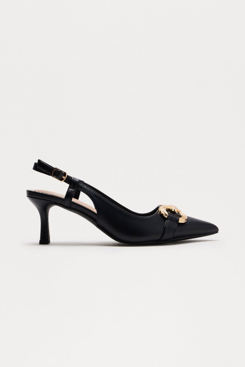 Zapatos Tipo Slingback con Detalle Metálico y Tacón Gatito - Image 4