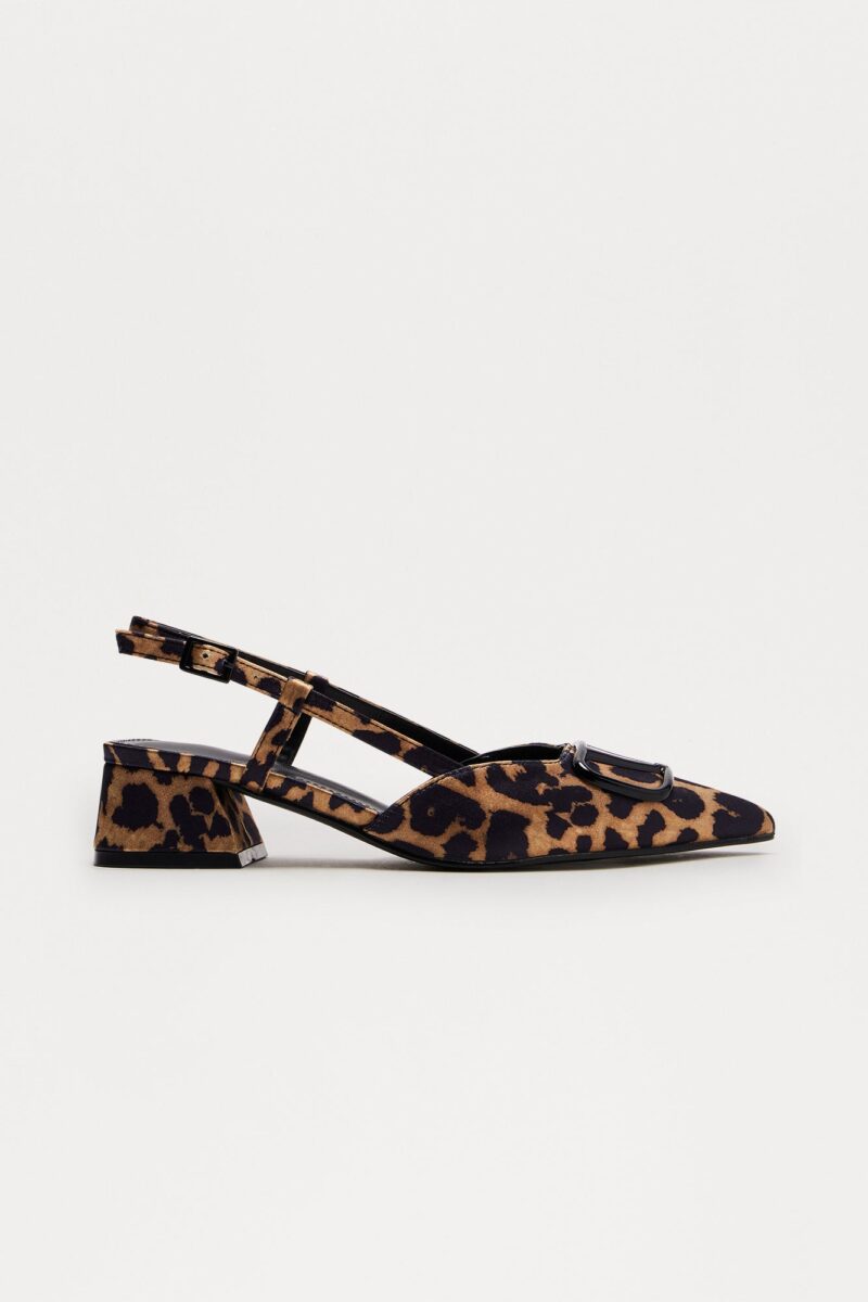 Zapatos de Tacón Gatito con Correa Trasera - Estampado Leopardo - Image 10