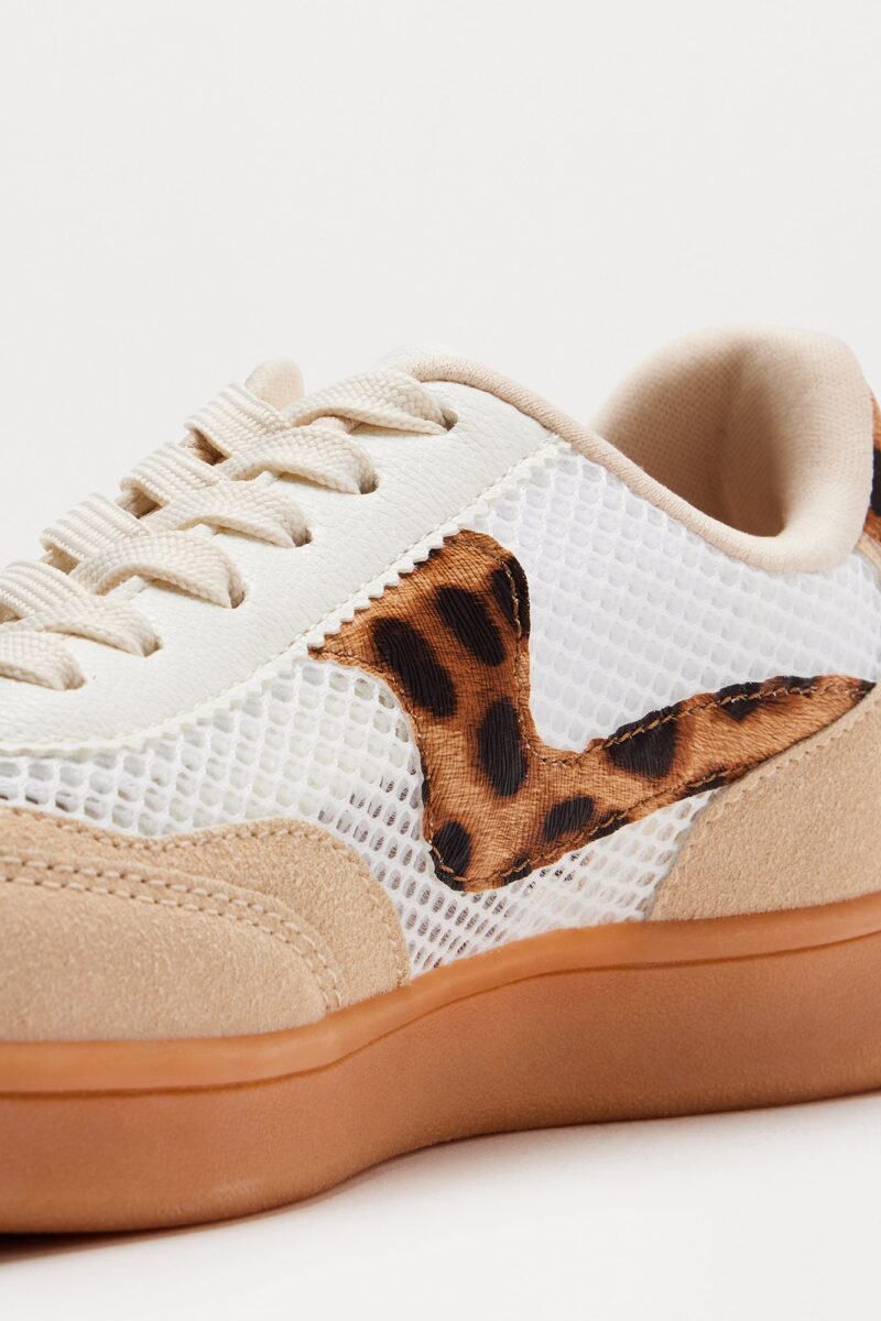 Zapatillas Bajas Deportivas con Detalles en Malla - Rojo - Image 8