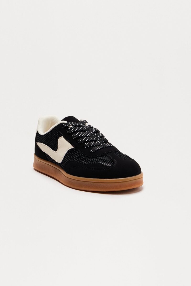 Zapatillas Bajas Deportivas con Detalles en Malla - Rojo - Image 2