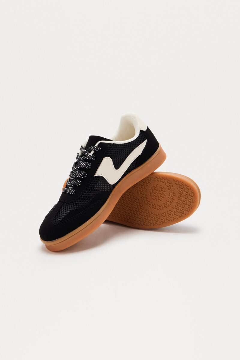 Zapatillas Bajas Deportivas con Detalles en Malla - Rojo - Image 3