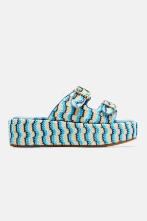 Sandalias con Plataforma y Detalle de Chevron