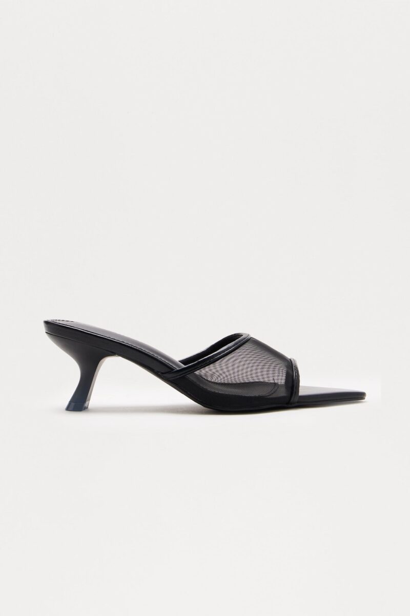 Mules con Correa de Malla y Tacón Midi - Image 3