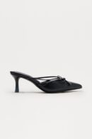 Zapatos de Tacón Medio con Detalle de Moño - Negro