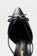 Zapatos de Tacón Medio con Detalle de Moño - Negro