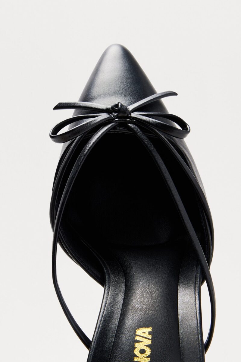 Zapatos de Tacón Medio con Detalle de Moño - Negro - Image 2