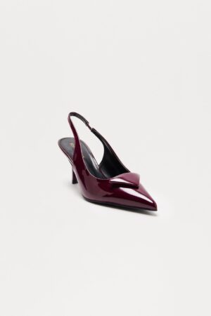 Zapatos de Tacón Estilo Slingback en Borgoña