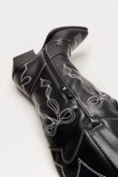 Botas de Vaquero con Lazo Decorativo - Negro