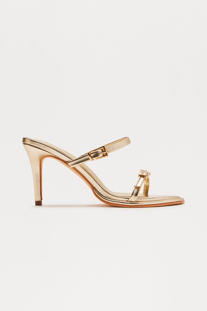 Sandalias de Tacón Aguja 3 Pulgadas - Dorado - Image 2