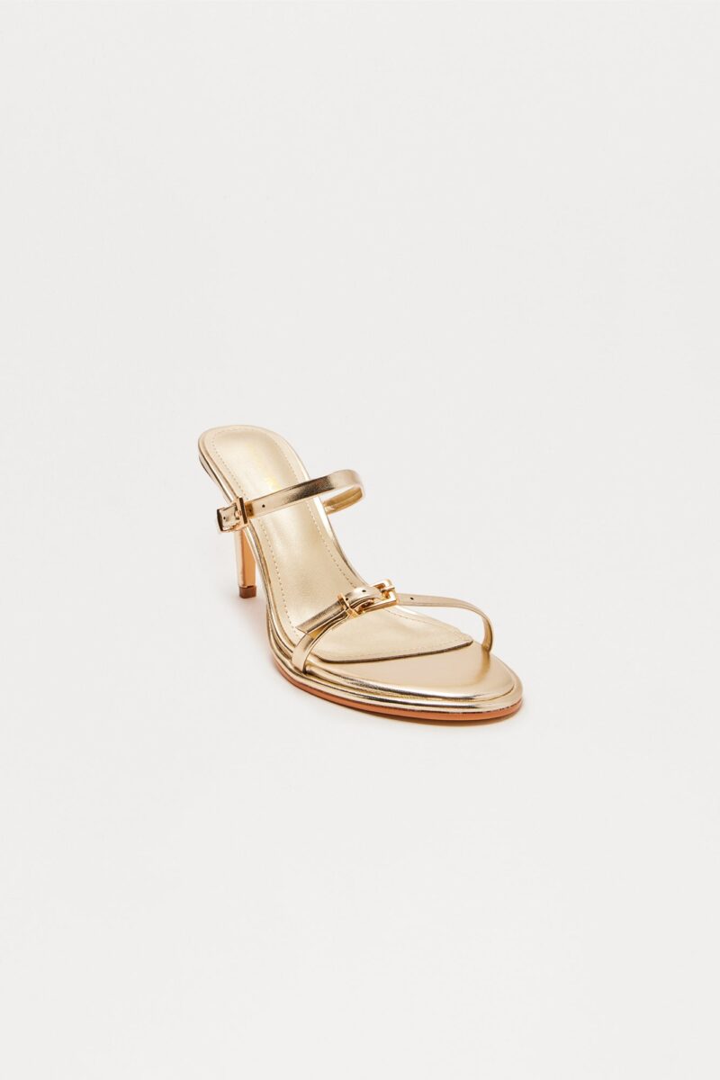 Sandalias de Tacón Aguja 3 Pulgadas - Dorado