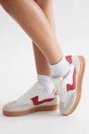 Zapatillas Bajas Deportivas con Detalles en Malla - Rojo