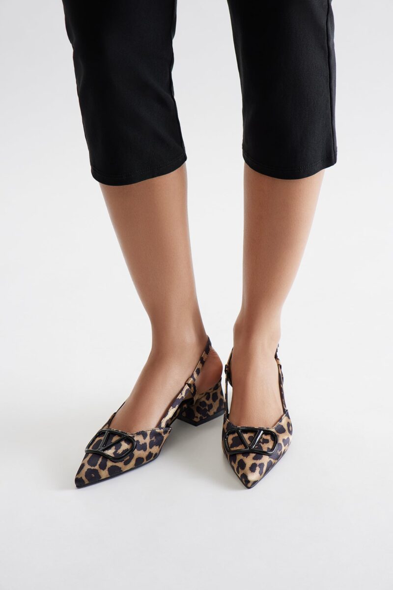 Zapatos de Tacón Gatito con Correa Trasera - Estampado Leopardo - Image 14