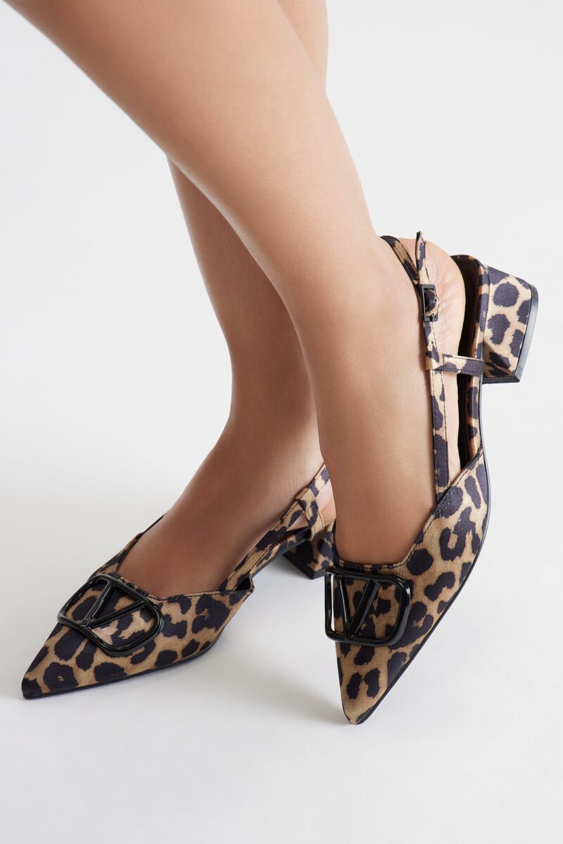 Zapatos de Tacón Gatito con Correa Trasera - Estampado Leopardo - Image 13