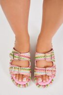 Sandalias con Plataforma y Detalle de Chevron