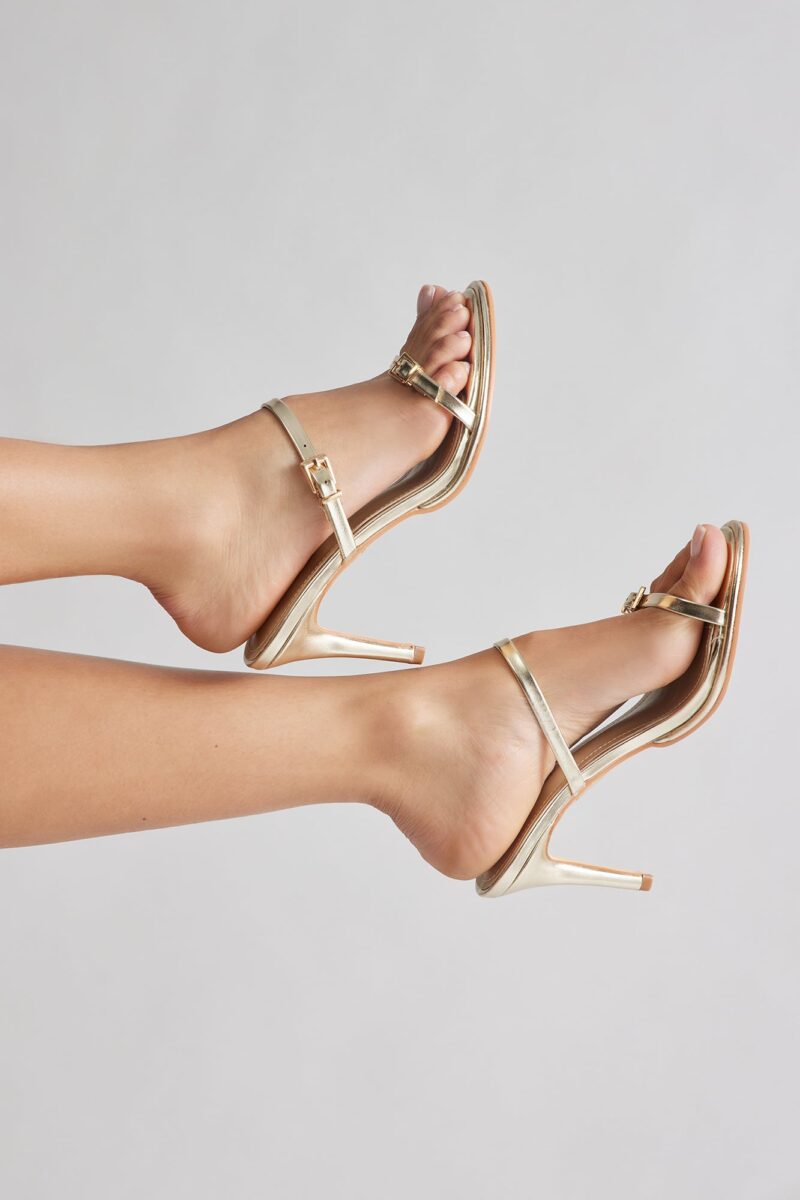 Sandalias de Tacón Aguja 3 Pulgadas - Dorado - Image 4