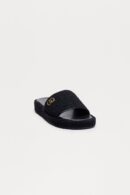 Sandalias Planas Tipo Jellie en Negro