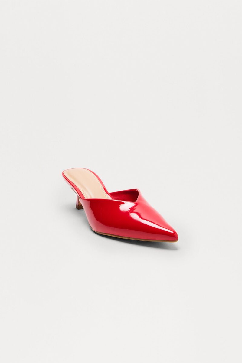 Zapatos de Tacón Gatito Punta Fina en Rojo - Image 7