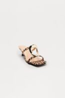 Sandalias de Tacón Gatito con Detalle de Adorno - Rojo