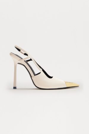 Zapatos de Tacón Stiletto Slingback en Crema