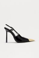 Zapatos de Tacón Slingback Detalle Punta - Negro