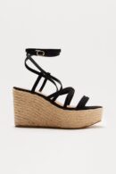 Sandalias de Plataforma en Yute Certificado - Negro