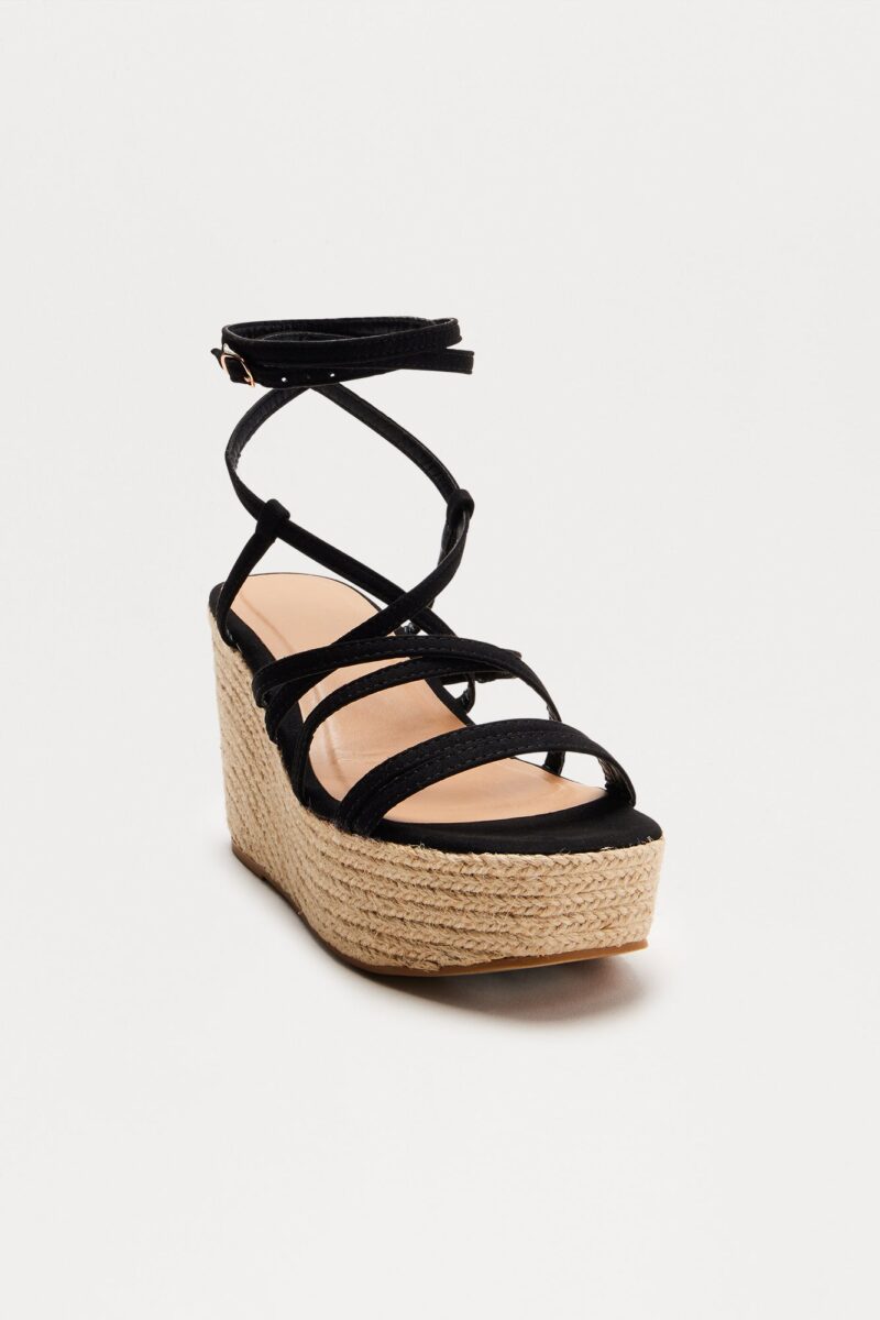 Sandalias de Plataforma en Yute Certificado - Negro - Image 2