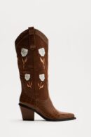 Botas de Vaquero Altas con Estampado Floral