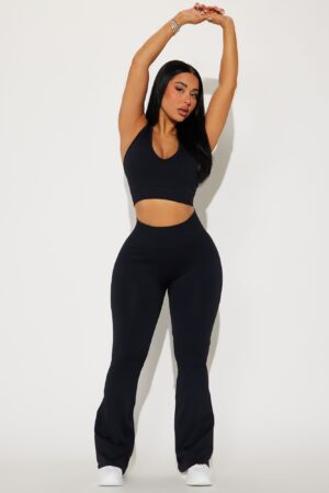 Conjunto Deportivo sin Costuras para Meditación en Negro