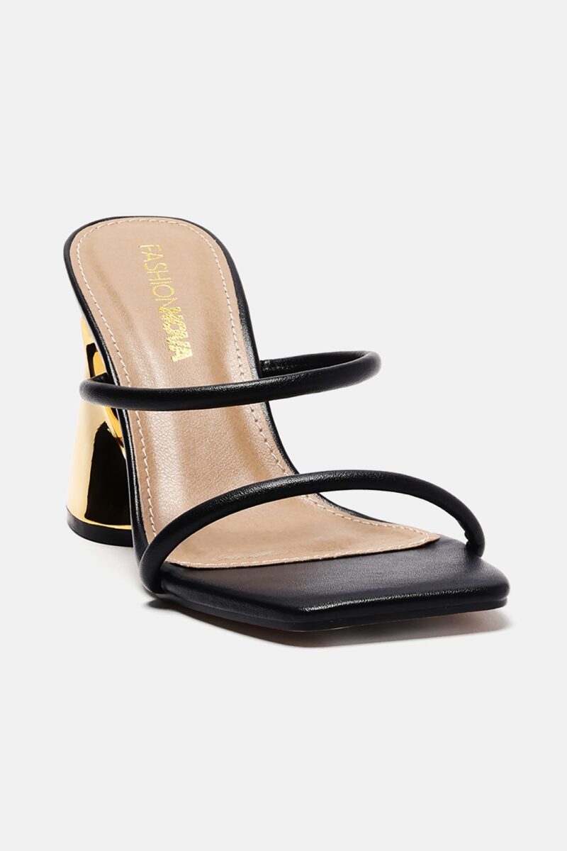 Mules de Talón Novedoso en Negro - Image 3