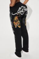 Pantalones Anchos con Diseño de Tigres y Cordón Ajustable