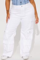 Fairfax High Rise Stretch Cargo Jeans - Acid Wash Grey