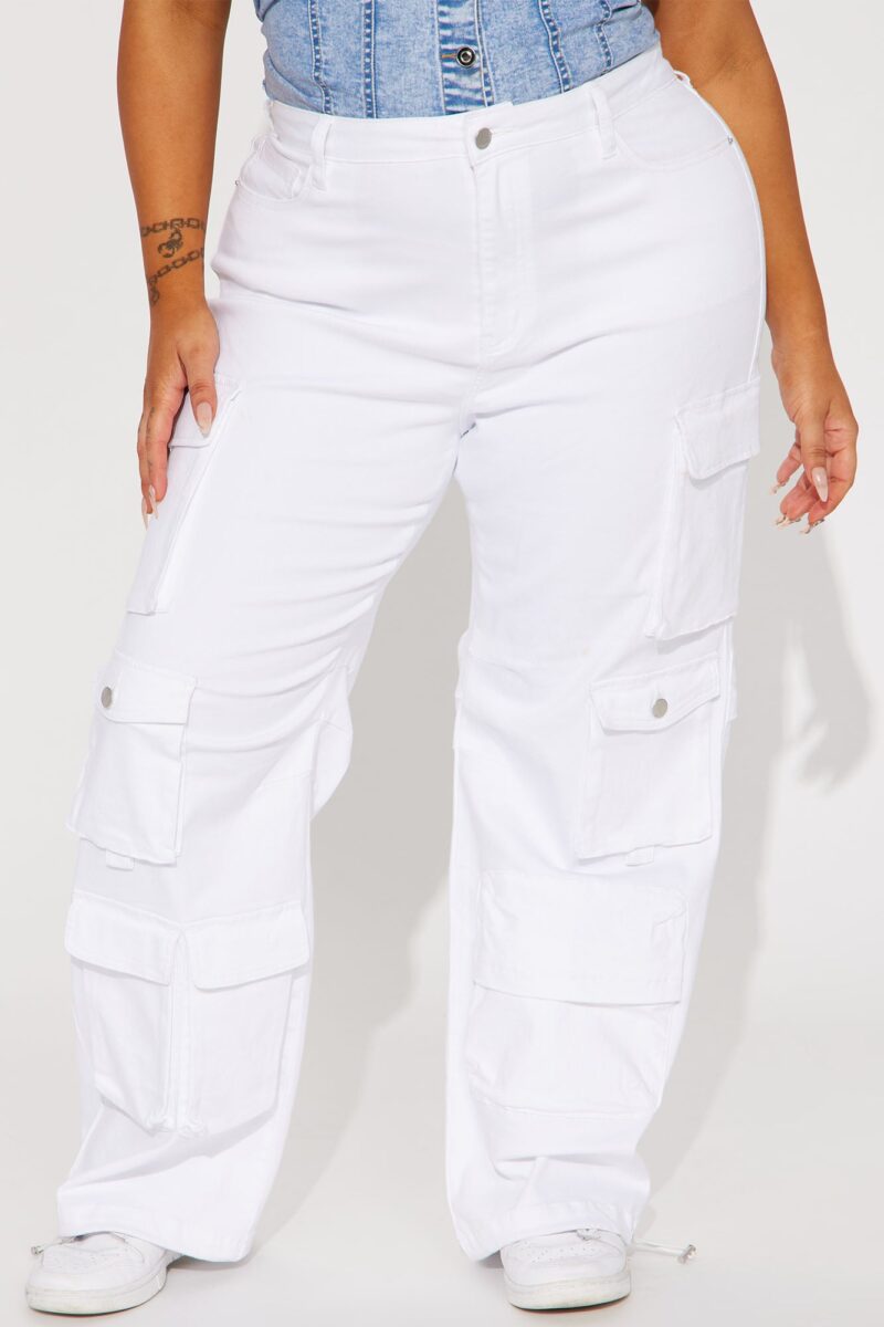 Fairfax High Rise Stretch Cargo Jeans - Acid Wash Grey - Image 18