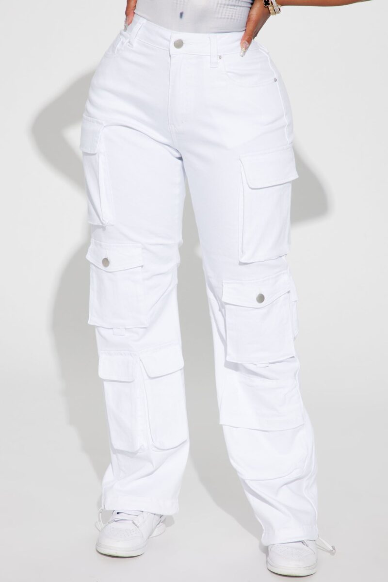Fairfax High Rise Stretch Cargo Jeans - Acid Wash Grey - Image 15