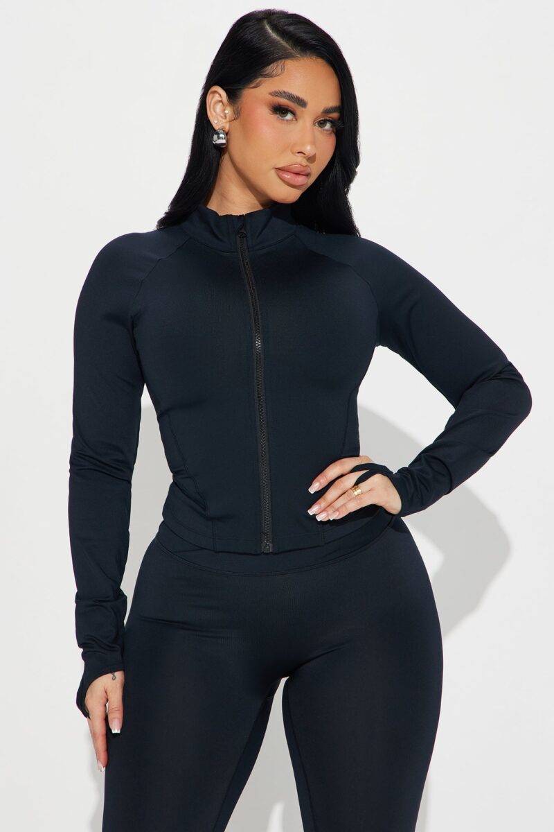 Chaqueta Deportiva con Cuello Alto y Cierre Frontal