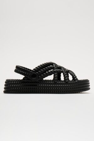 Sandalias Casuales de Plataforma en Negro