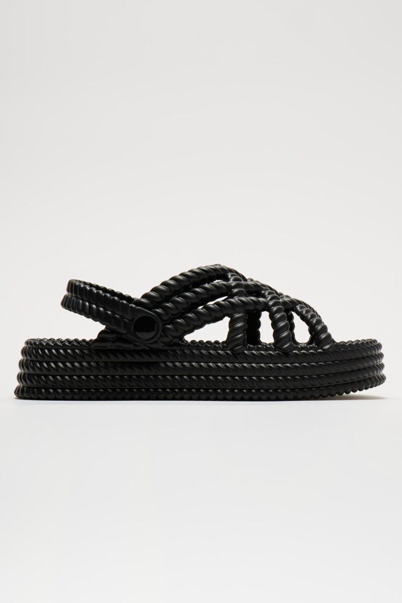Sandalias Casuales de Plataforma en Negro