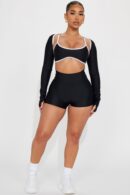 Conjunto Deportivo de 3 Piezas con Bolero y Shorts