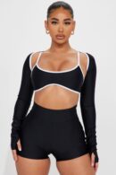 Conjunto Deportivo de 3 Piezas con Bolero y Shorts